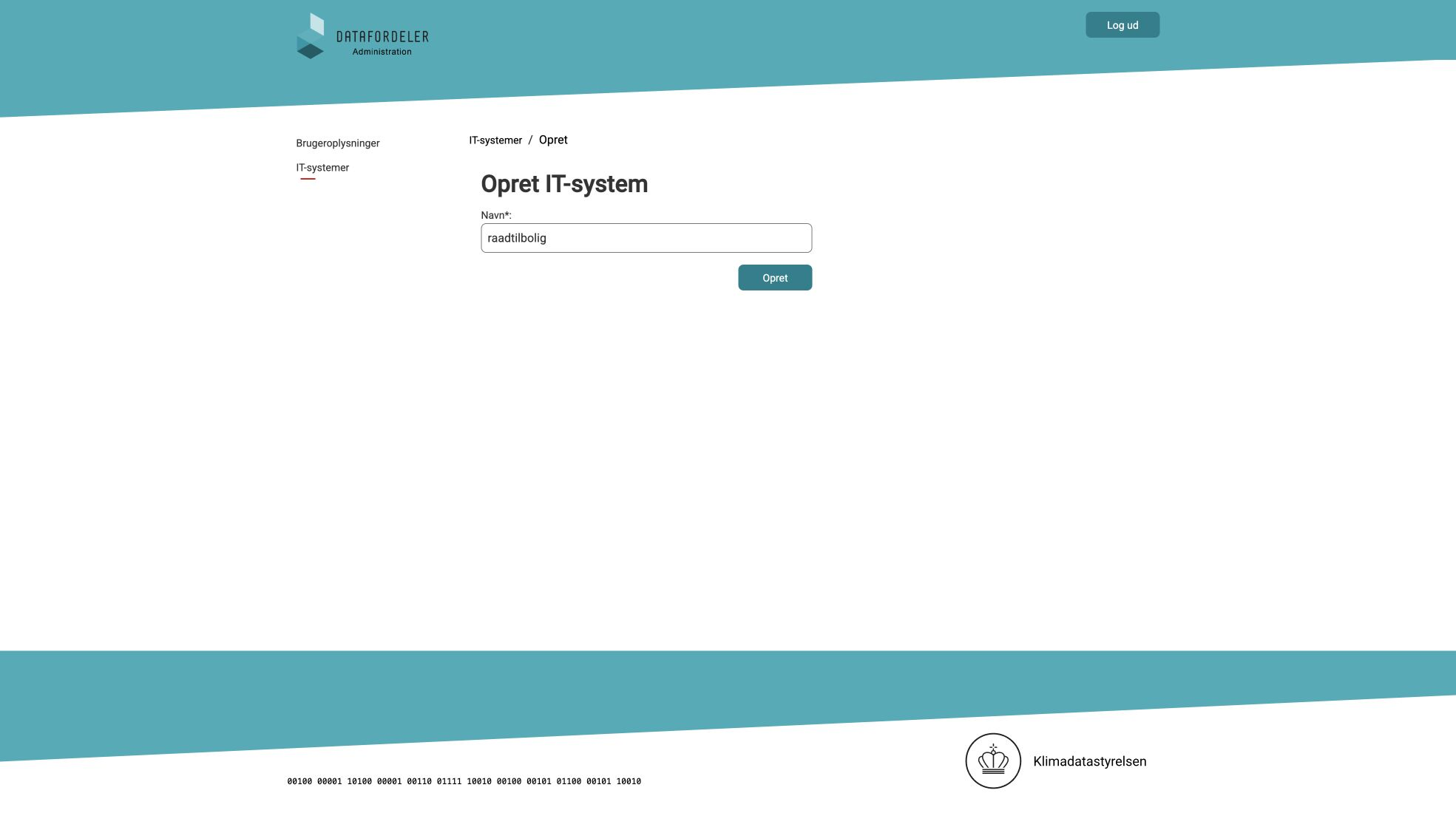 Opret IT-systemet raadtilbolig i Datafordeler Administration