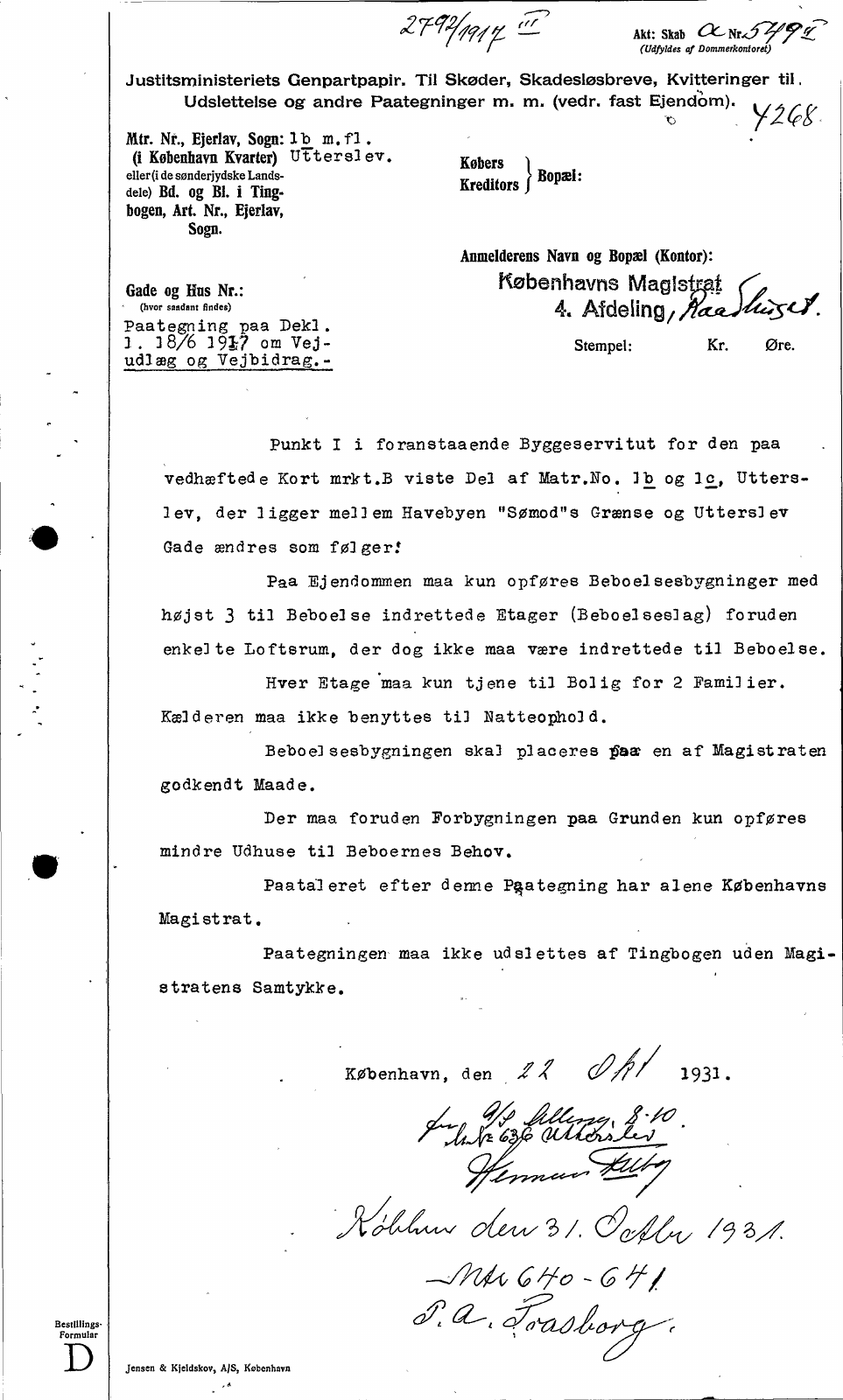 Papirpåtegning dateret 22. oktober 1931, side 16 i akt 1_A-IV_549