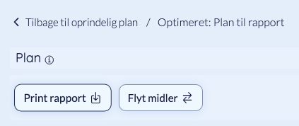 Den samme plan efter en vellykket rapportdownload