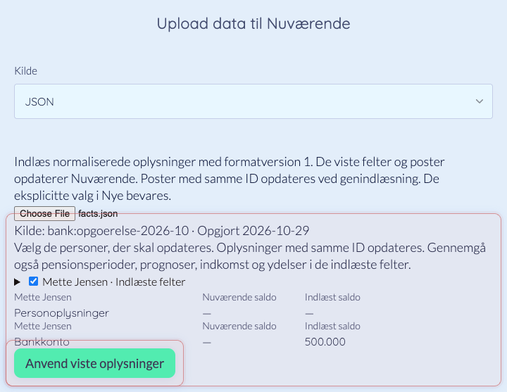 Gennemgå oplysninger og vælg personer før anvendelse