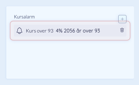 Oprettet kursalarm