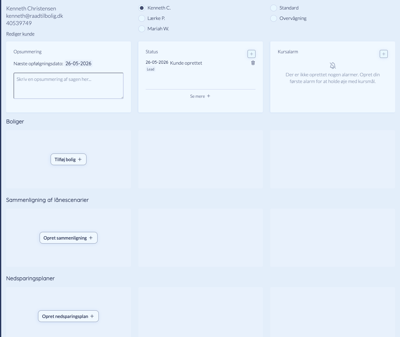Kundedashboard