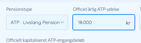 ATP med den officielle årlige ydelse
