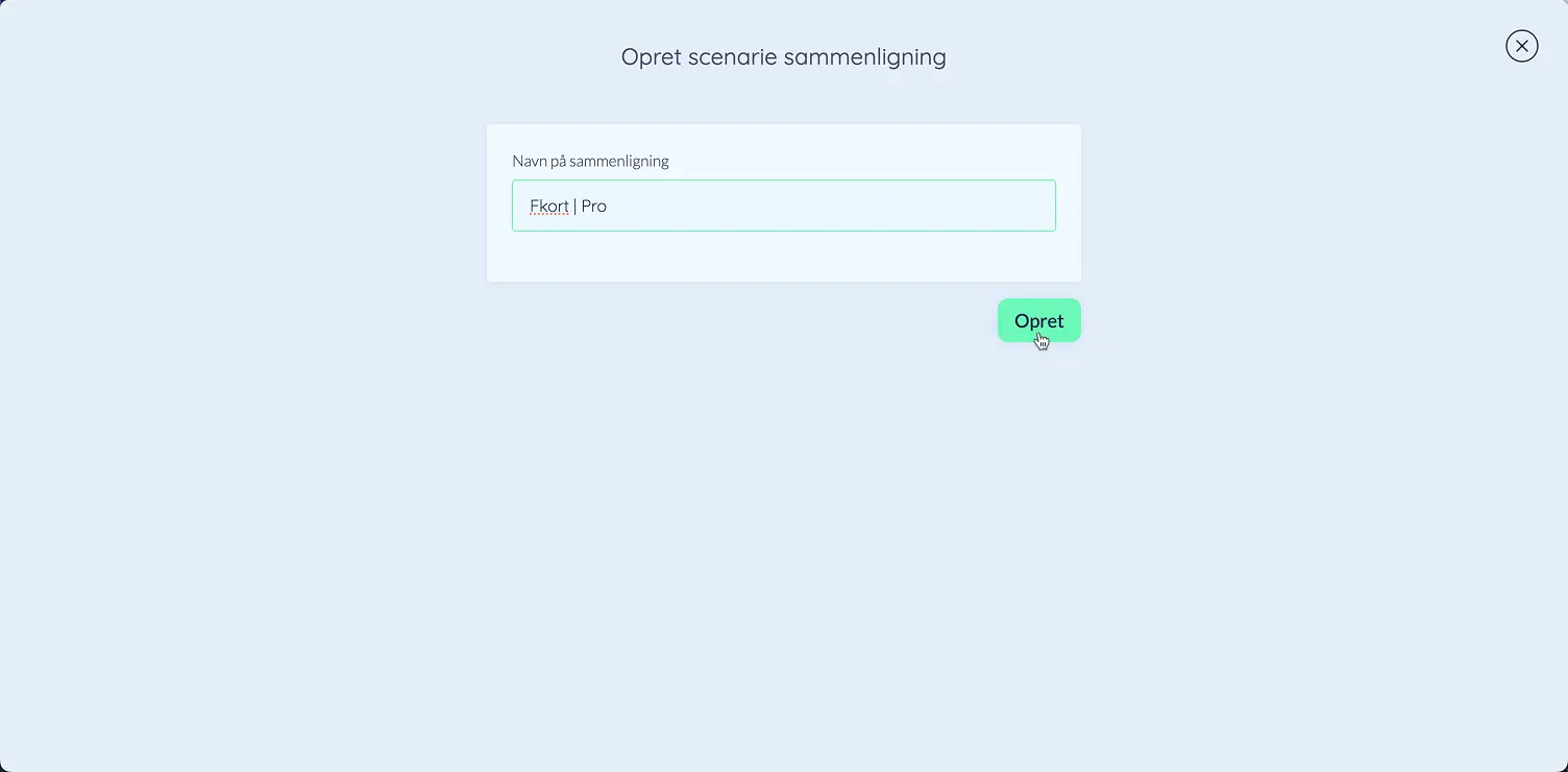 Navngiv scenarie sammenligning