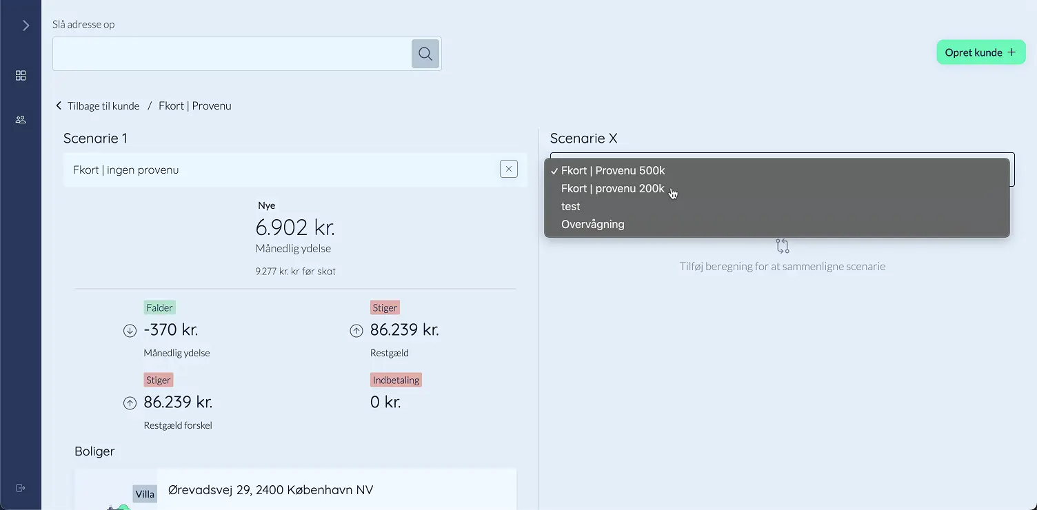Tilføj beregninger til sammenligning