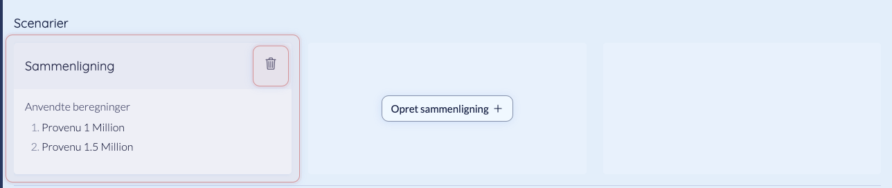 Åbn eller slet sammenligningsgruppen